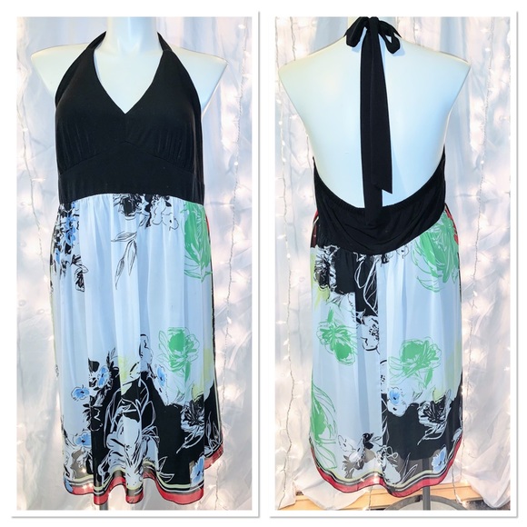 TORRID ⭐️ Sexy Backless Vintage Sheer Floral Halter Dress - Picture 5 of 8